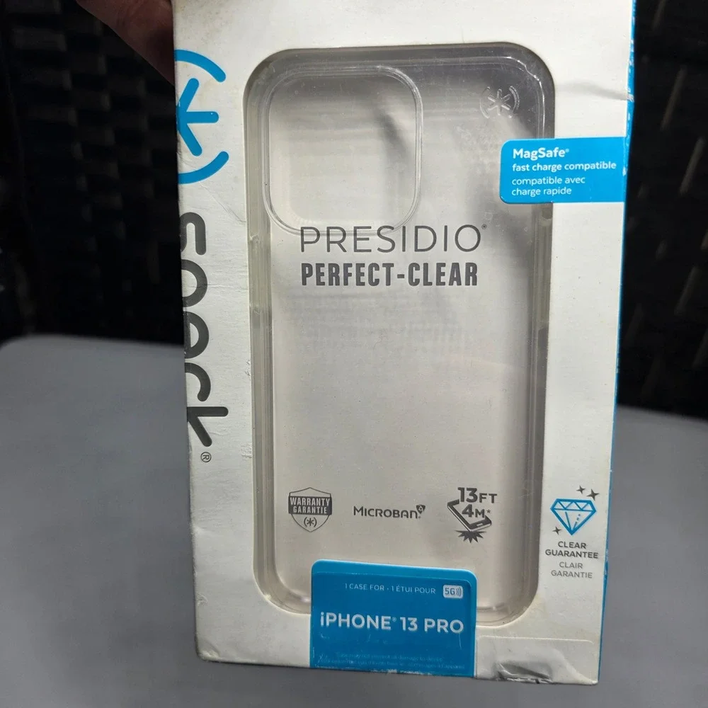 Speck Presidio Perfect-Clear iPhone 13 Pro Case MagSafe 13ft Drop Protection